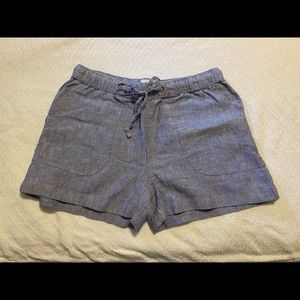 NWOT C&C California blue denim 100% linen shorts
